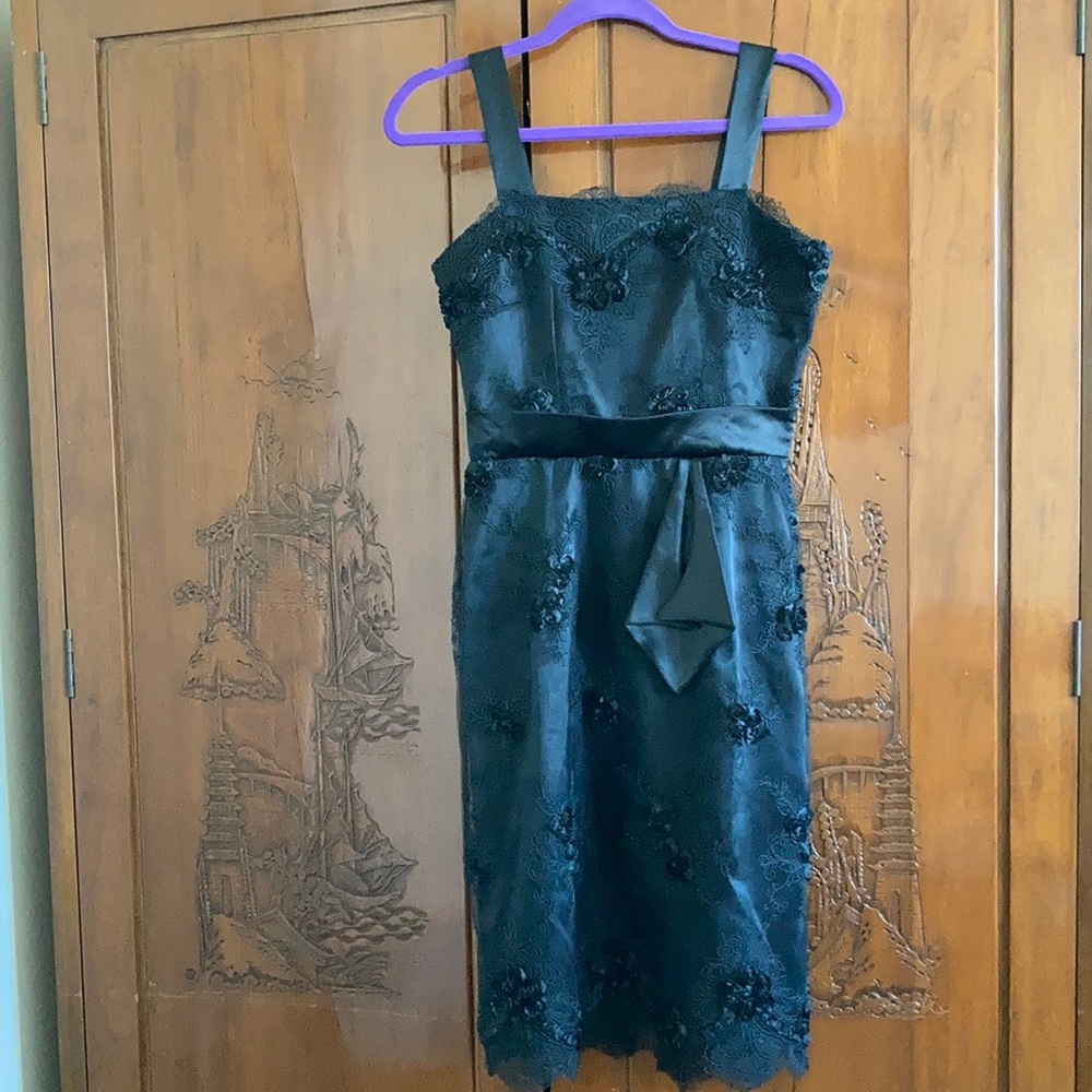 PUG Gorgeous black lace satin dress